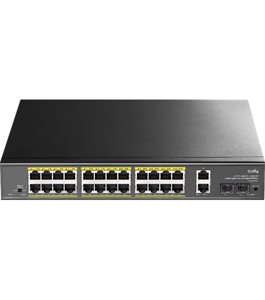 Коммутатор Cudy GS1026PS2, 24×1 Гбит/с, 2×1 Гбит/с Combo (RJ-45/SFP), 2×1 Гбит/с SFP