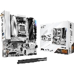 Материнская плата ASRock B850M Pro RS WiFi White, AM5, AMD B850, 4xDDR5, 4xSATA, 3xM.2, 1xPCIe 5.0 x16, 1xPCIe 4.0 x4, 1xHDMI, 1xDP, 1x2.5Gb LAN, Wi-Fi 6E, Bluetooth 5.3, 1xUSB-C 10Gbps, 1xUSB-A 10Gbps, 2xUSB-A 5Gbps, 4xUSB-A 2.0, 3x3.5 мм, 7.1, mATX, фото 1