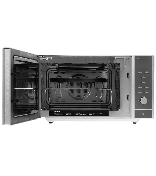 Микроволновая печь CASO MCG 30 Ceramic Chef серебристый, 30 л, 900 Вт, переключатели - кнопки, поворотный механизм