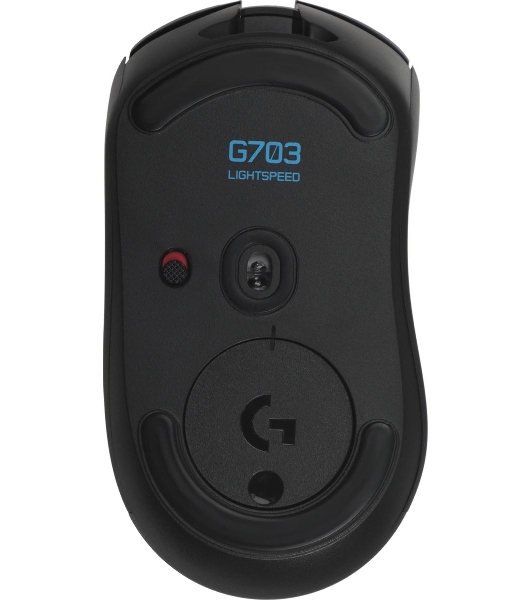 Мышь игровая Logitech G703 Lightspeed черная, сенсор 100-25600dpi (Hero25K), беспроводная 2.4GHz + USB 1,8м, 5 программируемых кнопок + колесо прокрутки, RGB-подсветка, под правую руку