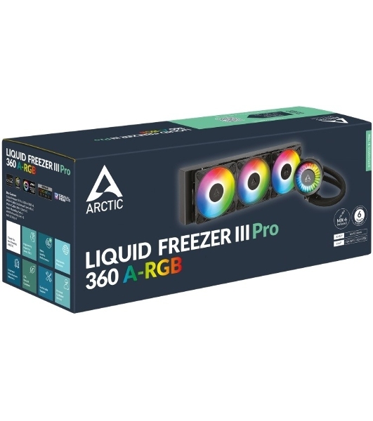 Жидкостная система охлаждения Arctic Cooling Liquid Freezer III Pro 360 ARGB Multi Compatible ACFRE00184A черный 120мм алюминий+медь 3000rpm 4-pin