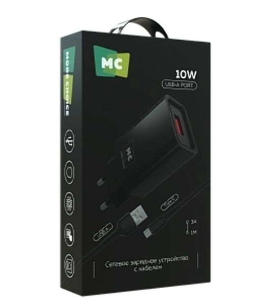 Сетевое зарядное устройство MORE CHOICE (4620202555724) NC07a СЗУ 1USB 2.0A для Type-C, черный