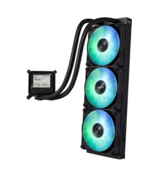 Жидкостная система охлаждения ASUS MAX GAMING LC 360 ARGB LCD черный, алюминий/медь, 2500 об/мин, 35.5 дБ, 4 pin