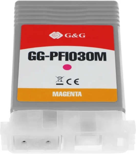 Картридж струйный G&G GG-PFI030M PFI-030M пурпурный (55мл) для Canon imagePROGRAF TA-20/30