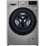 Стиральная машина LG F4V5RYP2T серебристая, загрузка фронтальная 10 кг, 1400 об/мин, класс B, фото 1