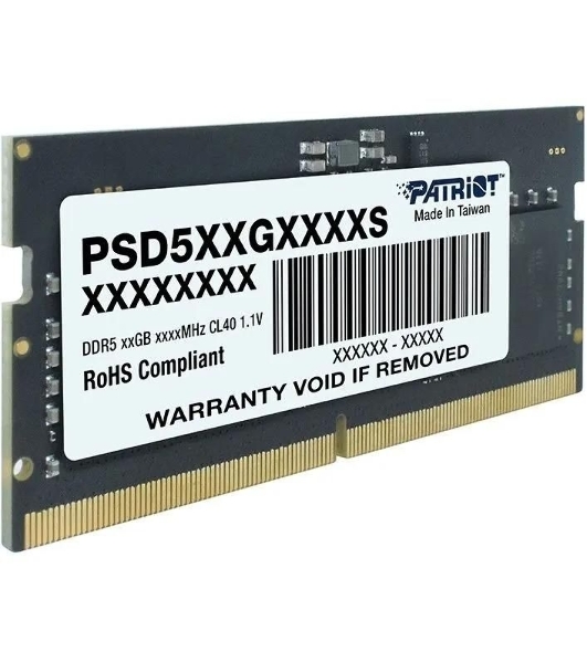 Оперативная память Patriot Signature, DDR5, 8GB (1x8 GB), 5600 MHz, CL46, SO-DIMM