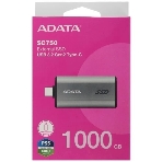 Внешний SSD ADATA SC750, 1TB, USB 3.2 Gen 2 Type-C, R/W 1050/1000, черный, фото2
