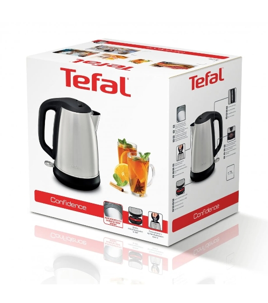 Электрочайник Tefal KI270D30 серебристый, 1.7 л, 2400 Вт, скрытый нагревательный элемент