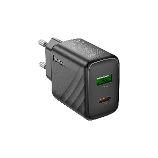 Сетевое зарядное устройство Hoco 30Вт, 3А, QC3.0/PD, 1хUSB, 1хType-C, CS23A, черный, коробка