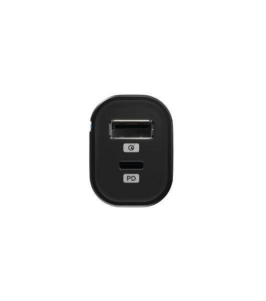 Автомобильное зарядное устройство OLMIO Type-C + USB, 20W, PowerDelivery, QuickCharge3.0, черное