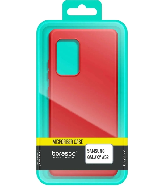 Чехол (клип-кейс) BORASCO Microfiber Case, для Samsung Galaxy A52, красный