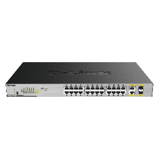 Коммутатор D-Link DGS-1026MP/B2A, 24×1 Гбит/с + 2×1 Гбит/с Combo, неуправляемый