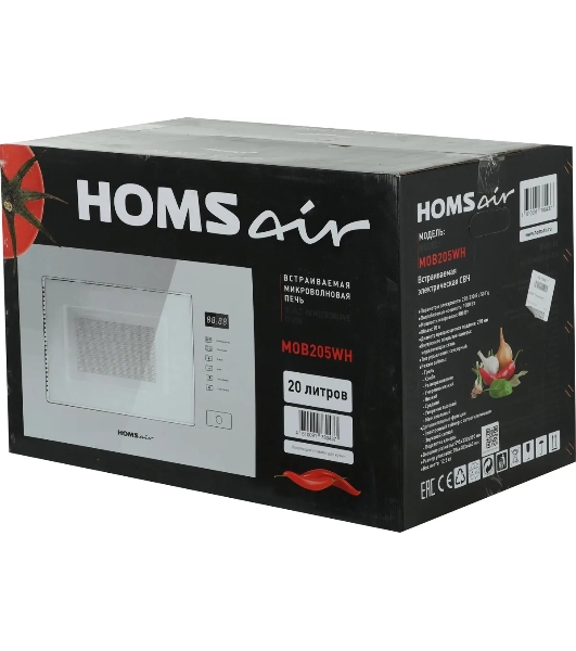 Микроволновая печь встраиваемая HOMSair MOB205WH