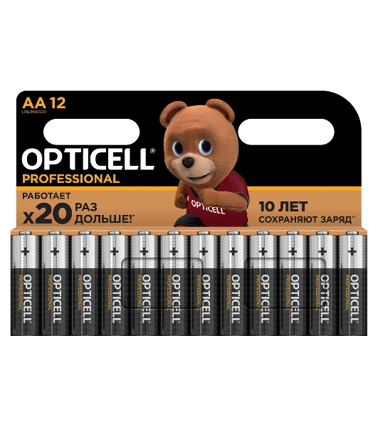 Элемент питания алкалиновый AA/LR6 (блист. 12шт) Professional Opticell 5052005