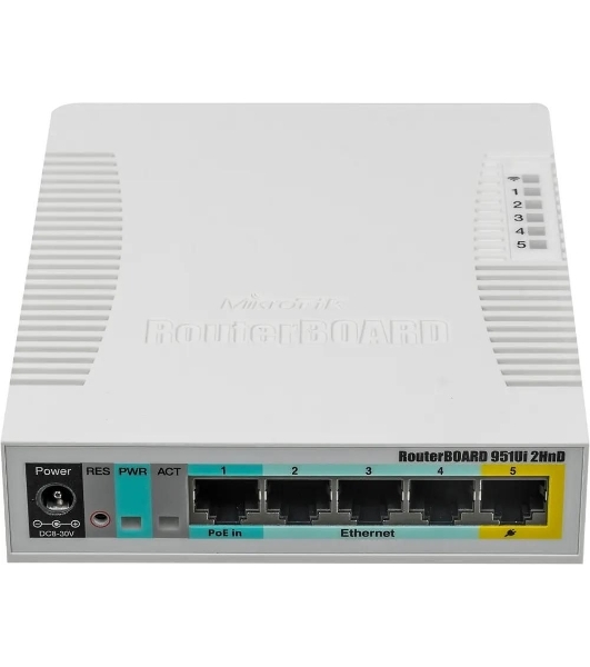 Роутер беспроводной MikroTik RB951UI-2HND N300 10/100BASE-TX белый
