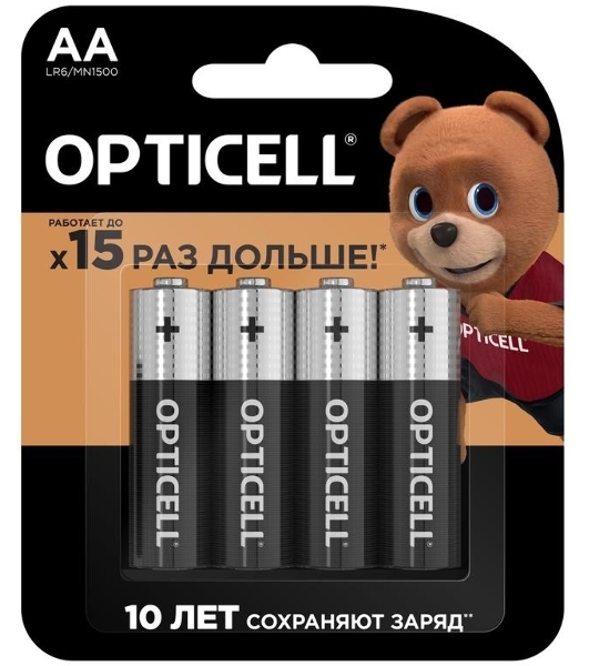 Элемент питания алкалиновый AA/LR6 (блист. 4шт) Basic Opticell 5051001