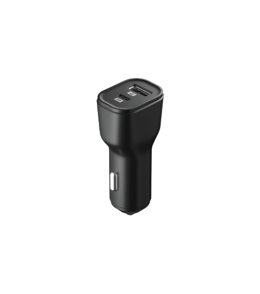 Автомобильное зарядное устройство OLMIO Type-C + USB, 20W, PowerDelivery, QuickCharge3.0, черное
