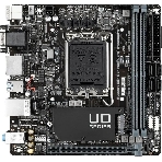 Материнская плата Gigabyte H610I DDR4, LGA 1700, Intel H610, 2xDDR4, 4xSATA, 1xM.2, 1xPCIe 4.0 x16, 1xHDMI, 1xVGA, 2xDP, 1x 1Gb LAN, 2xUSB-A 3.2 Gen 1, 4xUSB-A 2.0, 3x 3.5 мм, 7.1, Mini-ITX, фото 1
