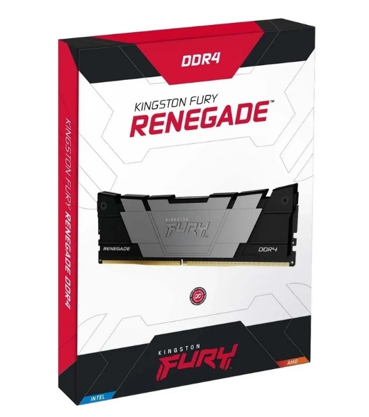 Оперативная память Kingston Fury Renegade, DDR4, 32GB (2x16GB), 3200MHz, CL16, DIMM, с радиаторами, серый/черный