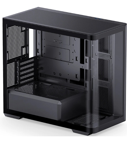 Корпус без блока питания Корпус JONSBO D300 Black MATX без БП, боковая панель из закаленного стекла, mini-ITX, micro-ATX, черный