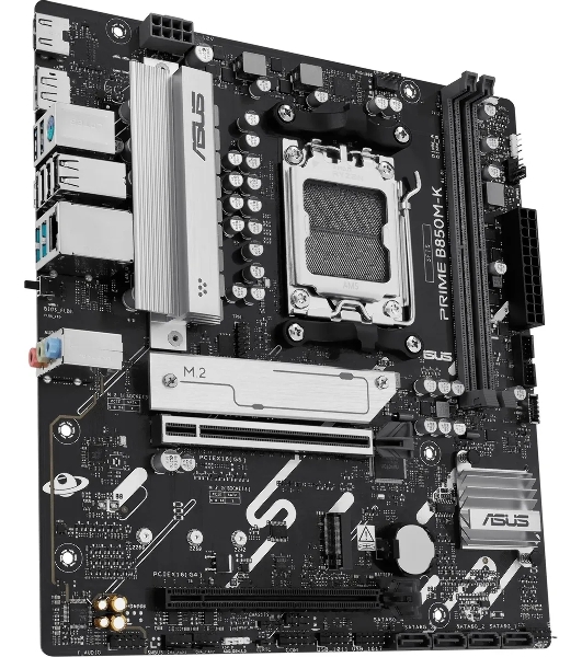 Материнская плата ASUS PRIME B850M-K, AM5, AMD B850, 2xDDR5, 4xSATA, 2xM.2, 1xPCIe 5.0 x16, 1xPCIe 4.0 x8, 1xDP (v1.4), 1xHDMI (v2.1), 1x2.5Gb LAN, 2xUSB-A 10Gbps, 2xUSB-A 5Gbps, 4xUSB-A 2.0, 3x3.5 мм, 7.1, mATX