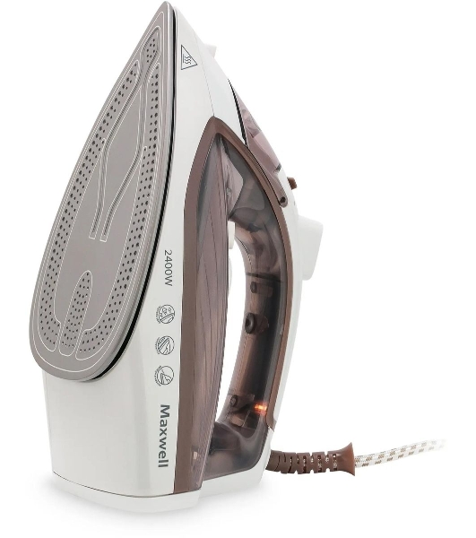 Утюг Maxwell MW-3047, 2400 Вт, белый/коричневый