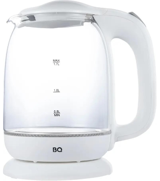 Электрочайник BQ KT1830G белый, 1.7 л, 2200 Вт, скрытый нагревательный элемент