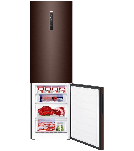 Холодильник Haier C4F740CLBGU1 коричневый двухкамерный 286/115л морозилка снизу, No Frost