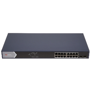 Коммутатор Hikvision DS-3E0518P-E/M, 16×1 Гбит/с PoE + 1×1 Гбит/с RJ45 + 1×1 Гбит/с SFP, неуправляемый