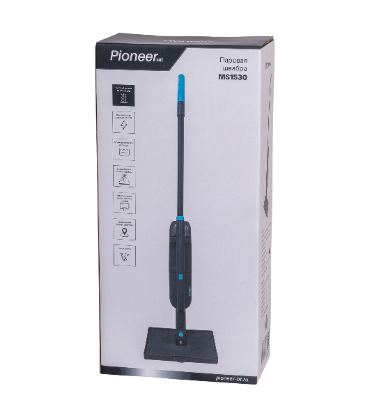 Паровая швабра Pioneer MS1530 черный/бирюзовый, 2 в 1, 1500 Вт, 280 мл