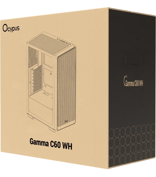 Компьютерный корпус Ocypus Gamma C60 WH ATX/win/white/no PSU/Tempered Glass