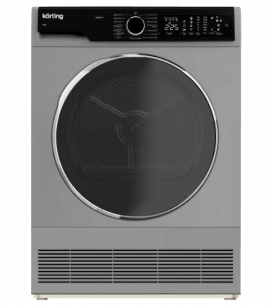 Сушильная машина Korting KD 60L97 S серебристый, 10 кг, сушка - конденсационная, программ - 15, 59.6 x 84.5 x 64 см