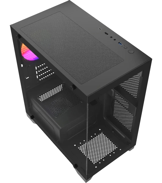 Компьютерный корпус Accord ACC-350-02B черный без БП mATX 1x120мм 1xUSB 2.0 1xUSB 3.0 1xUSB3.1 audio