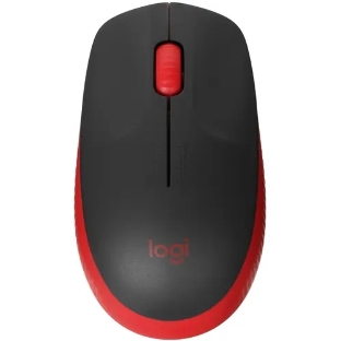 Мышь беспроводная Logitech M190 черный/красный, 1000 dpi, радиоканал, USB, кнопки - 3