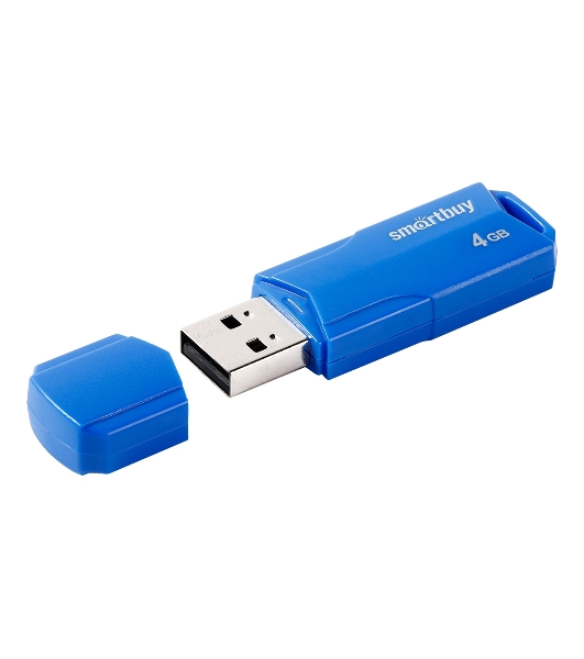 Флешка USB Smartbuy CLUE Blue (SB4GbCLU-BU), 4Gb, USB 2.0, R/W 15/8, синий
