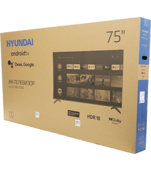 Телевизор Hyundai 75' H-LED75BU7006 черный LED UHD 60Hz Smart TV