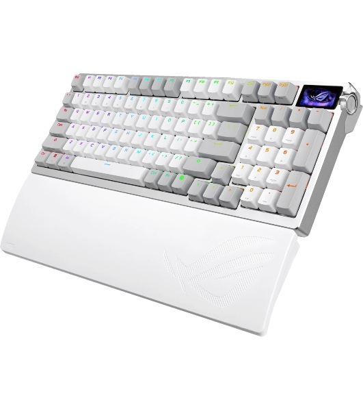 Клавиатура ASUS ROG Azoth 96 HE гибридная, USB Type-C, Bluetooth, радиоканал, белый