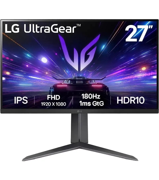 Монитор 27' LG UltraGear 27GS65F-B IPS 1920x1080, 180 Гц, 1 мс, 16:9, 400 кд/м2, 1xHDMI, 1хDP, 1x3.5 мм, черный