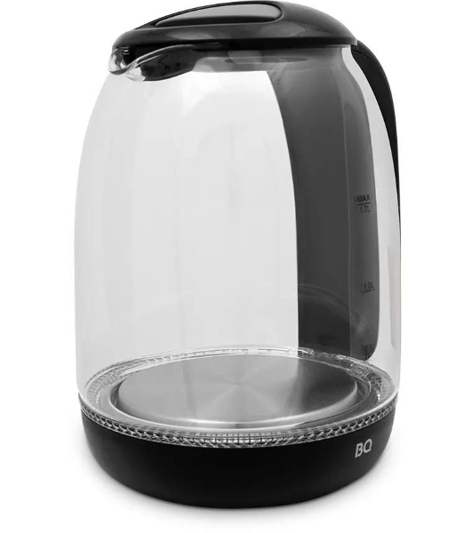 Электрочайник BQ KT1830G черный, 1.7 л, 2200 Вт, скрытый нагревательный элемент