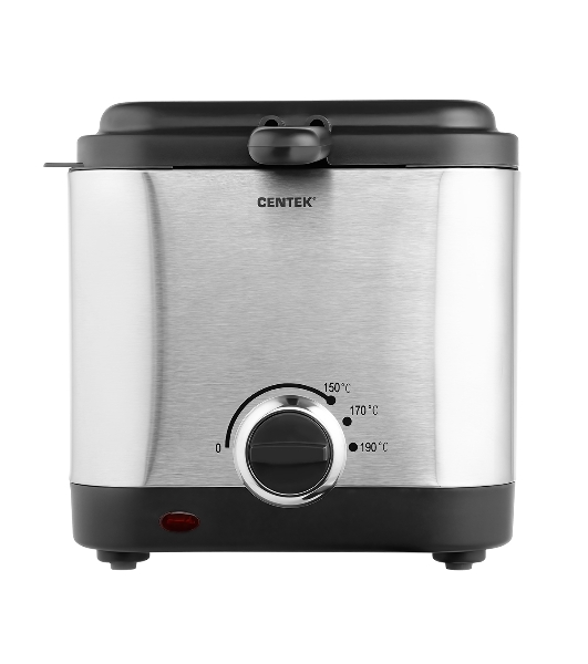 Фритюрница Centek CT-1430 серебристый, 900 Вт, 1.5 л, 0.5 кг, антипригарное покрытие