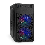 Компьютерный корпус Minitower ExeGate mEVO-7803 (mATX, без БП, 2*USB+1*USB 3.0, HD аудио, черный, 2 вент. 12см с RGb подсветкой), фото 1