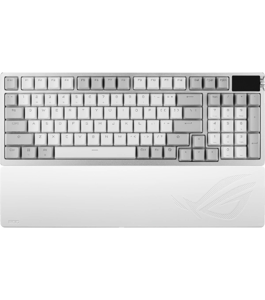 Клавиатура ASUS ROG Azoth 96 HE гибридная, USB Type-C, Bluetooth, радиоканал, белый