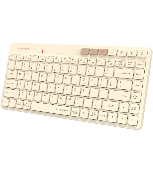 Клавиатура беспроводная A4Tech Fstyler FBK26C AS, USB, Bluetooth/Радиоканал, бежевый
