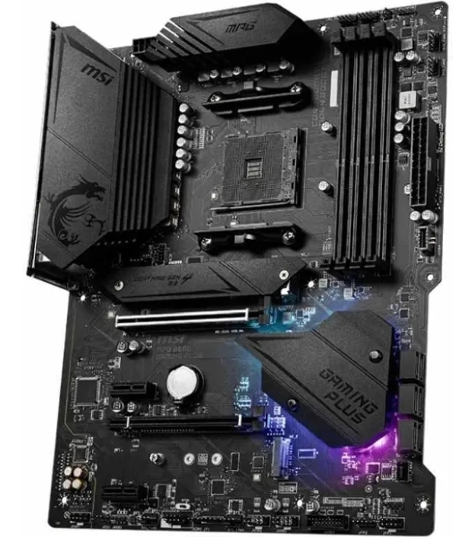 Материнская плата MSI MPG B550 GAMING PLUS, AM4, AMD B550, 4xDDR4, 6xSATA, 2xM.2, 1xPCI-E 4.0 x16, 1xPCI-E 3.0 x4, 2xPCI-E x1, 1xHDMI, 1xDP, 1x 1Gb LAN, 4xUSB-A 2.0, 2xUSB-A 3.2 Gen 1, 1xUSB-A 3.2 Gen 2, 1xUSB-C 3.2 Gen 2, 5x3.5 мм, 7.1, ATX