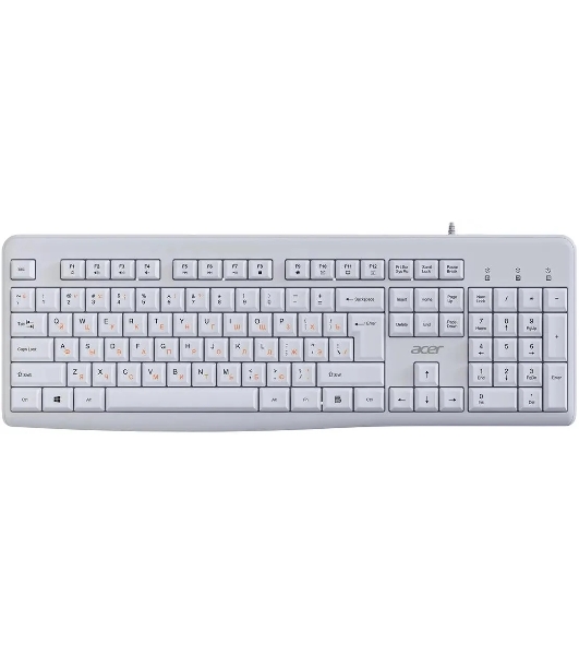Клавиатура Acer OKW500 проводная, USB Type-A, белый