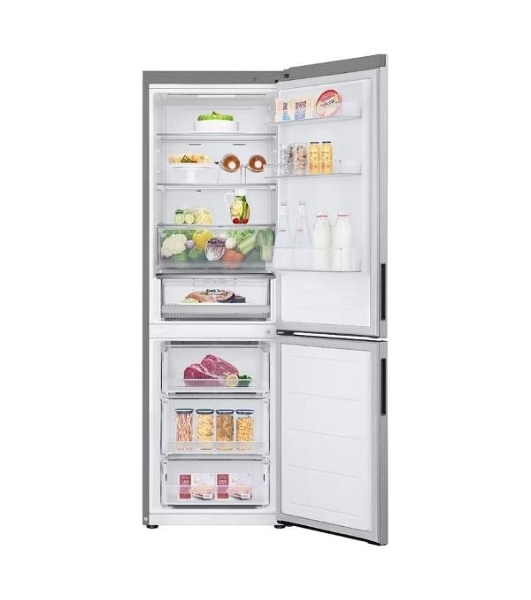 Холодильник LG GC-B459ANMW серебристый двухкамерный 234/110л морозилка снизу, No Frost