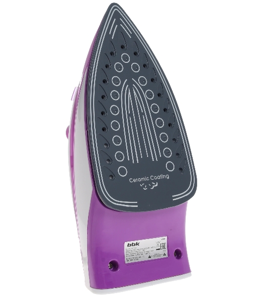 Утюг BBK ISE-1802 фиолетовый/белый, 1800 Вт, 20 г/мин, 60 г/мин, 180 мл