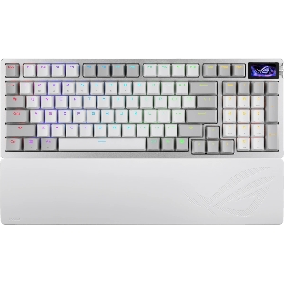 Клавиатура ASUS ROG Azoth 96 HE гибридная, USB Type-C, Bluetooth, радиоканал, белый