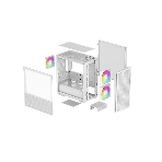 Компьютерный корпус Deepcool CH360 WH без БП, боковое окно (закаленное стекло), 2x140мм ARGb LED вентилятор спереди и 1x120мм ARGb LED вентилятор сзади, белый, mATX, фото4