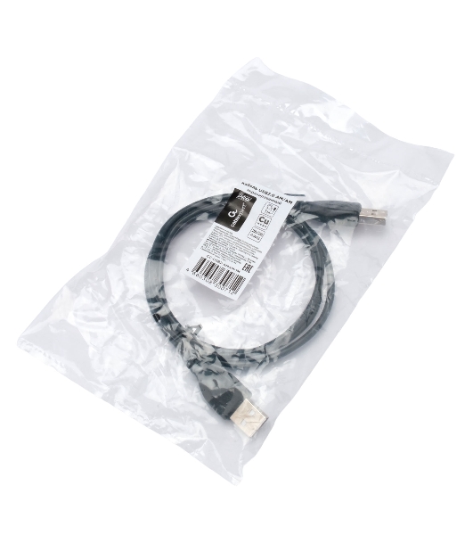 Кабель USB2.0 Cablexpert CC-USB2-AMAM-1M, AM/AM, экран, 28/26AWG, медь, Pro, 1м, черный, пакет